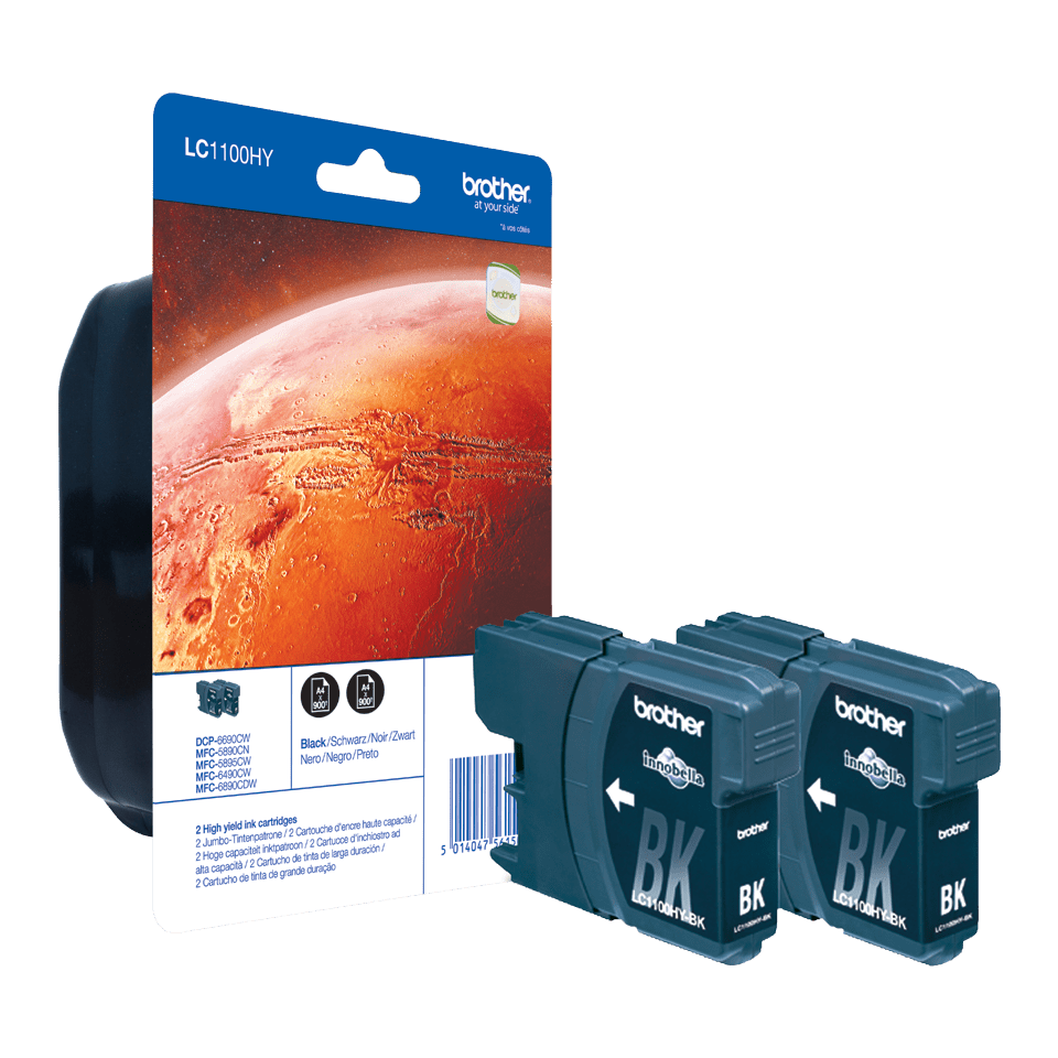 [LC1100HYBKBP2] Brother LC-1100HYBKBP2 / LC1100HYBKBP2 black ink cartridge twin pack XL, 2 x 900 pages