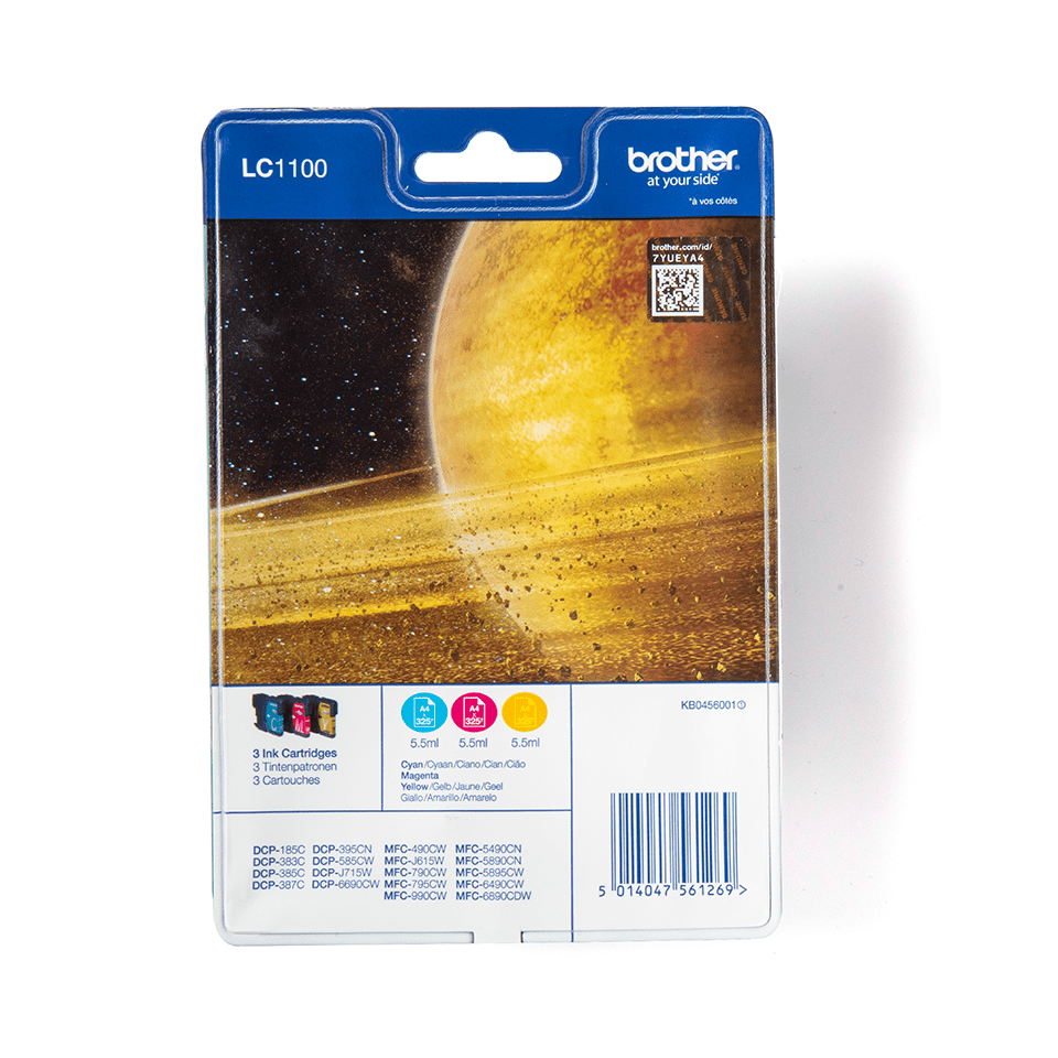 [LC1100RBWBP] Brother LC-1100RBWBP / LC1100RBWBP ink cartridge value pack, 3 colors, 325 pages