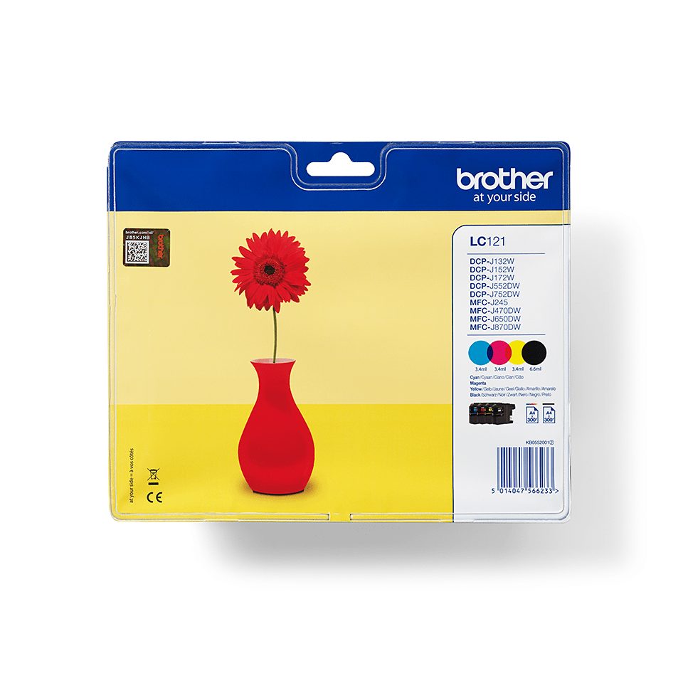 [LC121VALBP] Brother Tinten-Multipack LC-121VALBP / LC121VALBP, 4 Farben, 300 Seiten