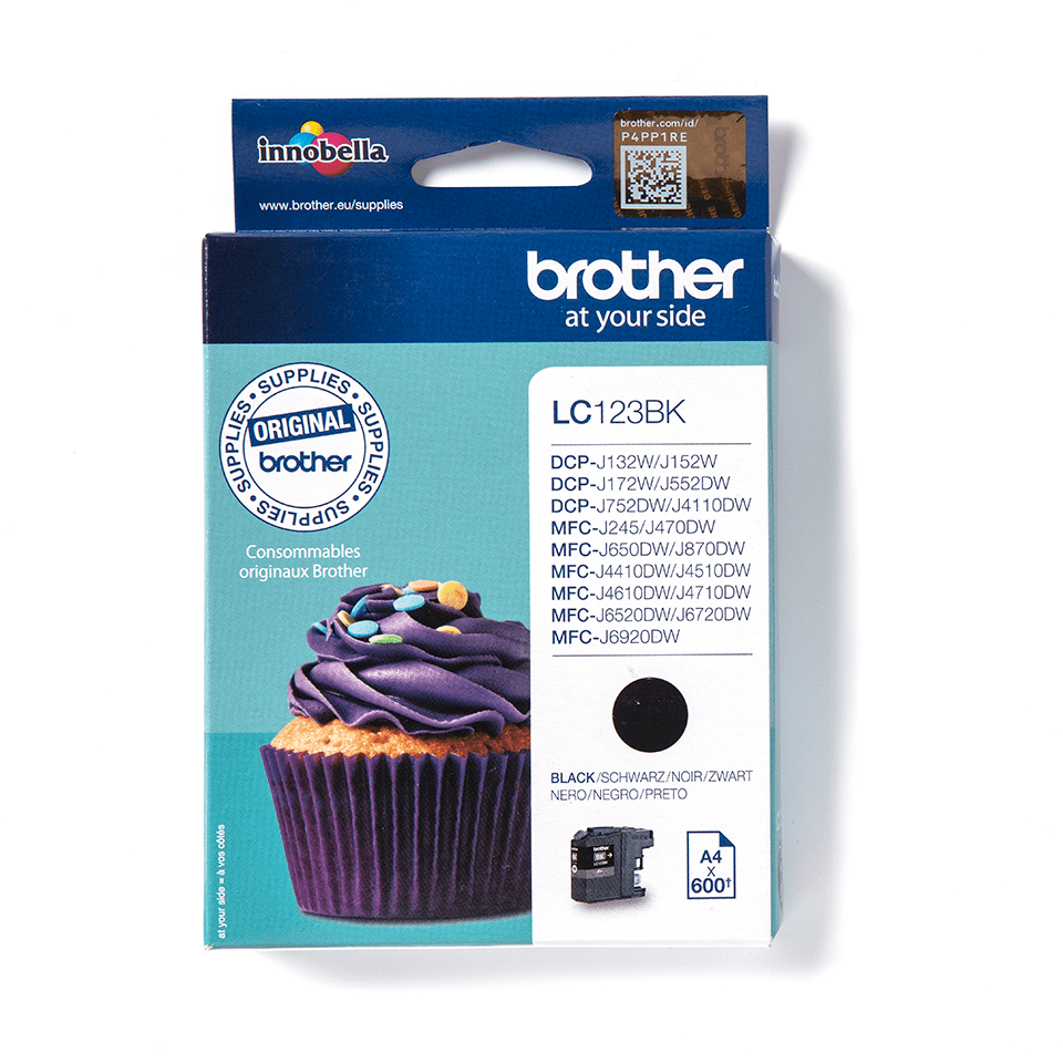 Cartouche d'encre Brother LC-123BK / LC123BK noire XL, 600 pages