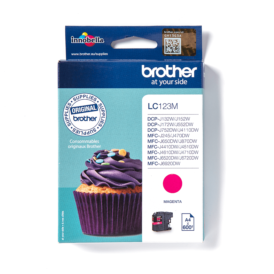 Brother Tintenpatrone LC-123M / LC123M Magenta XL, 600 Seiten
