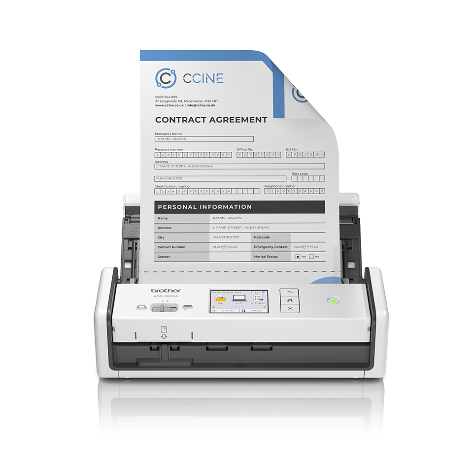 Brother ADS-1800W Dokumentenscanner, A4, 20 S./Min., Duplex