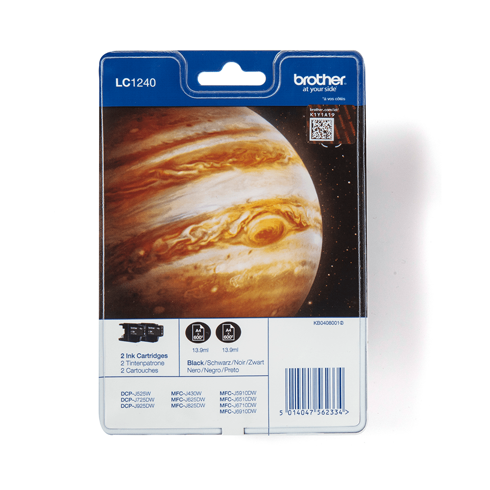 [LC1240BKBP2] Brother LC-1240BKBP2 / LC1240BKBP2 black ink cartridge twin pack XL, 2 x 600 pages