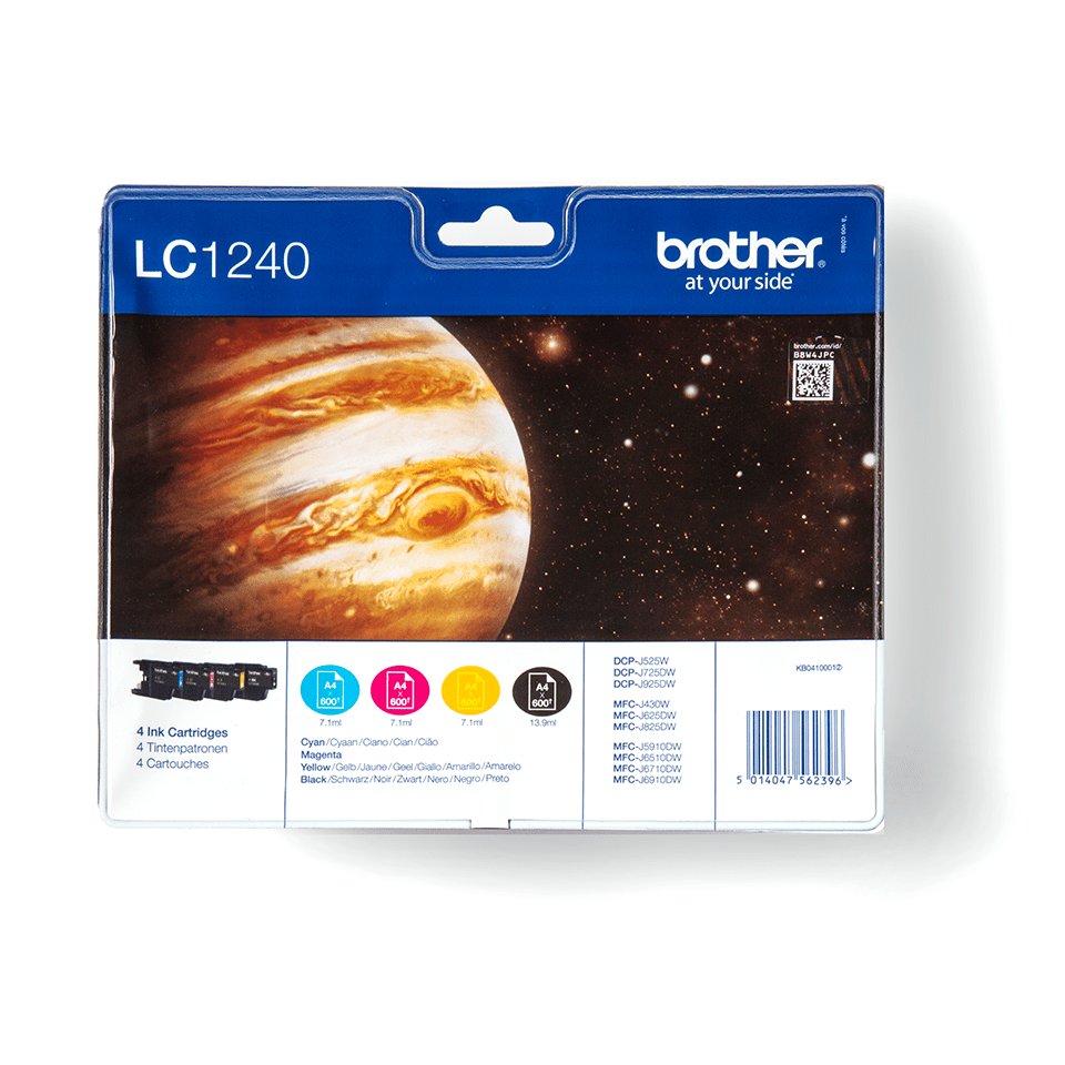 [LC1240VALBP] Brother LC-1240VALBP / LC1240VALBP ink cartridge value pack, 4 colors XL, 600 pages