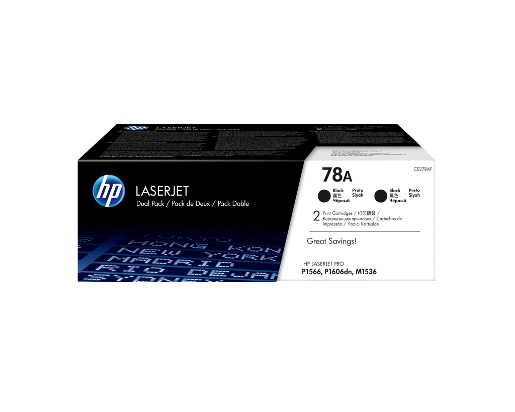 HP 78A / CE278AD black toner 2-pack, 2 x 2,100 pages