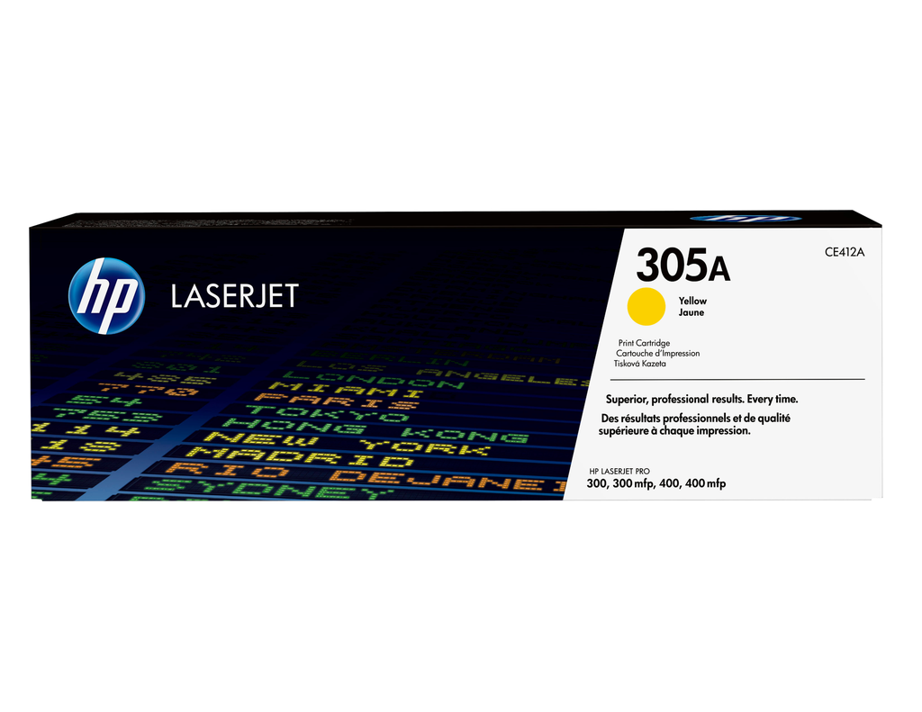 HP 305A / CE412A yellow toner, 2,600 pages