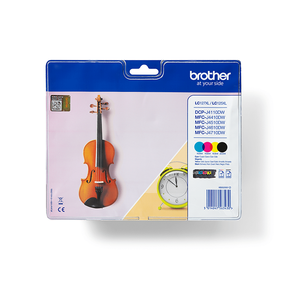 Pack cartouches d'encre Brother LC-127XLVALBP / LC127XLVALBP, 4 couleurs XXL, 1 200 pages