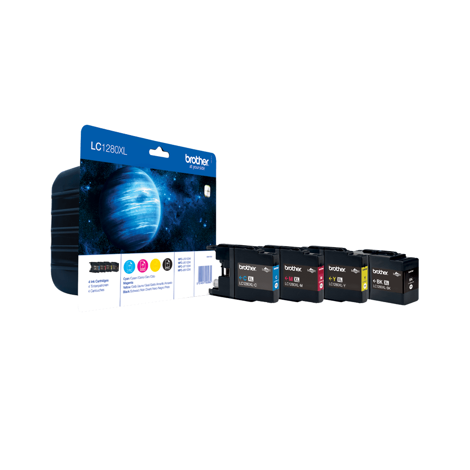 Brother Tinten-Multipack LC-1280XLVALBP / LC1280XLVALBP, 4 Farben XXL, 1.200 Seiten