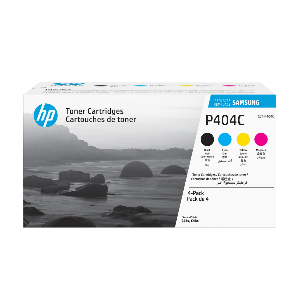 4er-Pack Toner HP CLT-P404C / SU365A 4 Farben XL, 1.000 Seiten