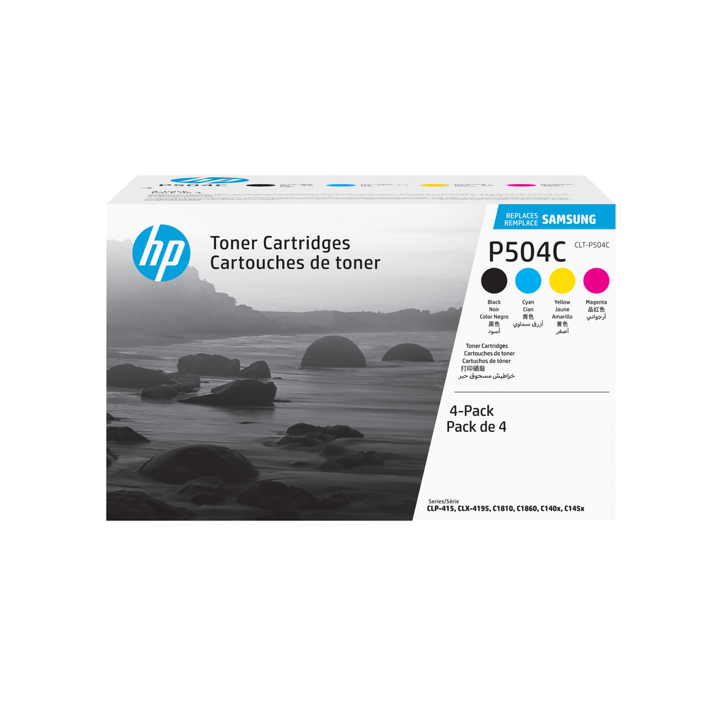 4er-Pack Toner HP CLT-P504C / SU400A 4 Farben XL, 2.500 Seiten