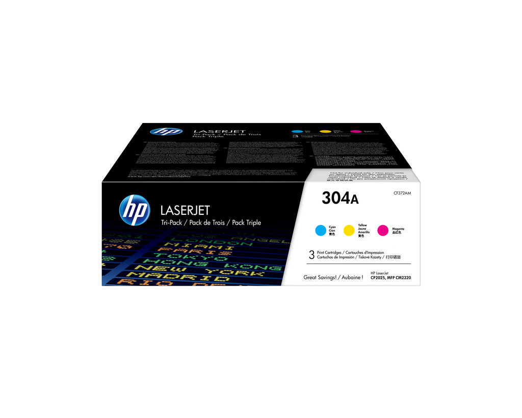 HP 304A / CF372AM tri-color toner 3-pack, 2,800 pages