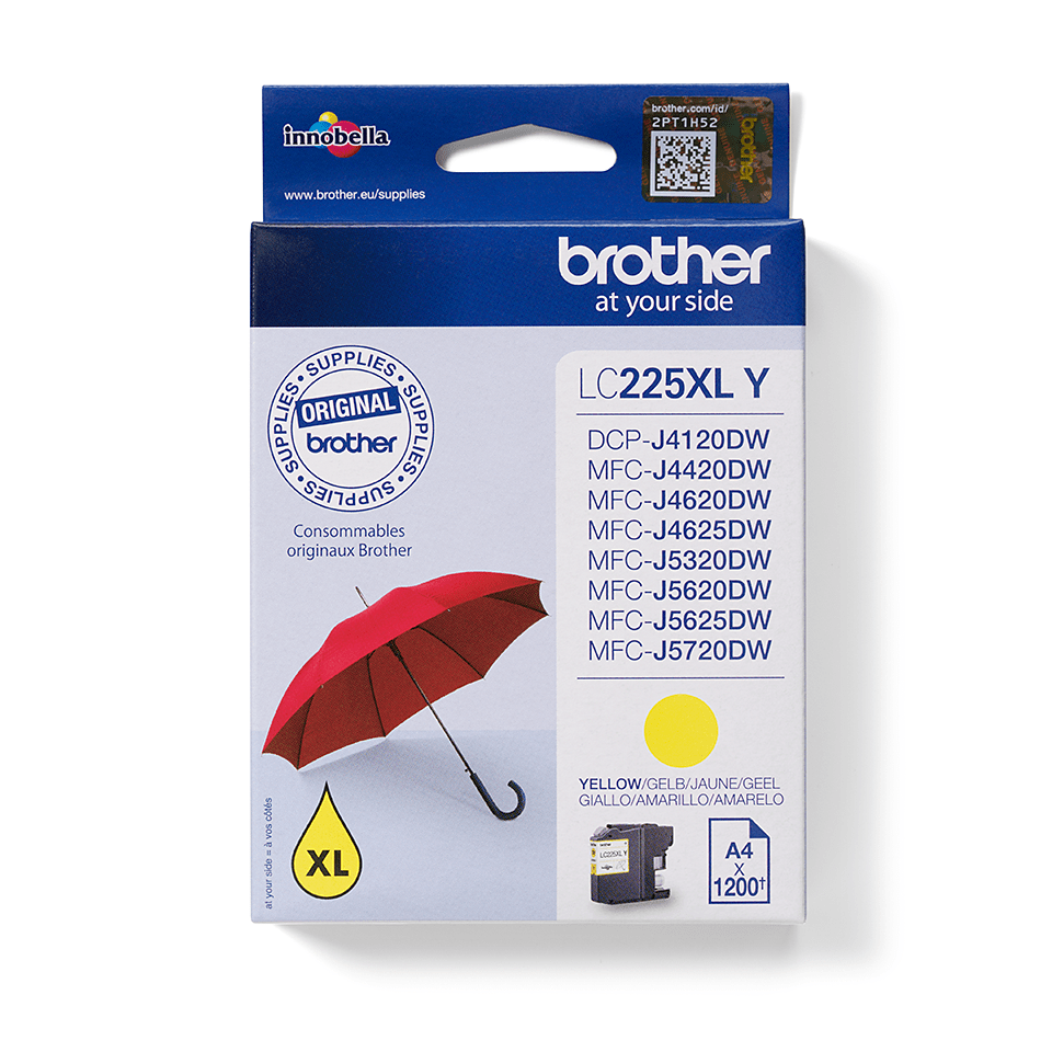 [LC225XLY] Brother Tintenpatrone LC-225XLY / LC225XLY Gelb XXL, 1.200 Seiten