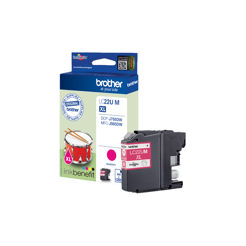 Brother LC-22UM / LC22UM magenta ink cartridge, 1,200 pages