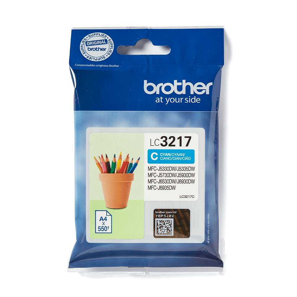 Brother LC-3217C / LC3217C cyan ink cartridge, 550 pages