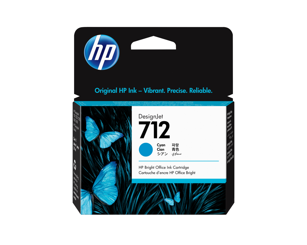 Cartouche d'encre HP 712 / 3ED67A cyan, 29 ml