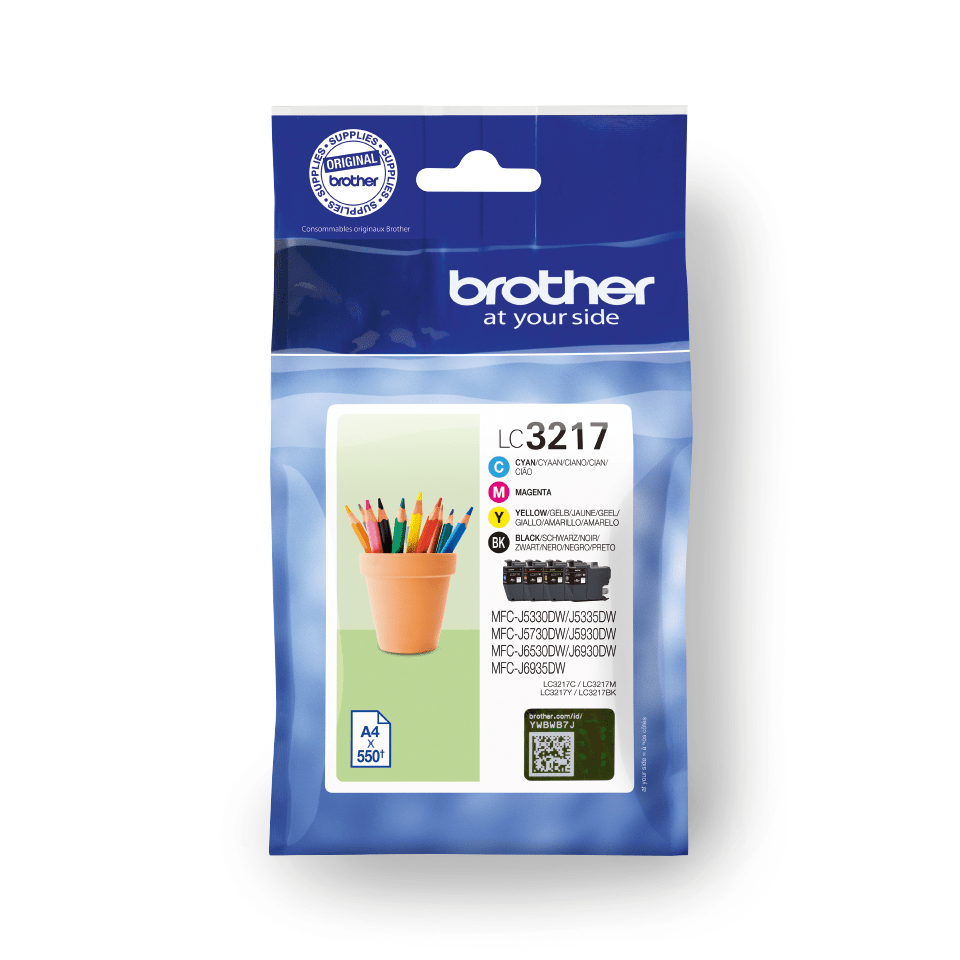 [LC3217VAL] Brother LC-3217VAL / LC3217VAL ink cartridge value pack, 4 colors, 550 pages