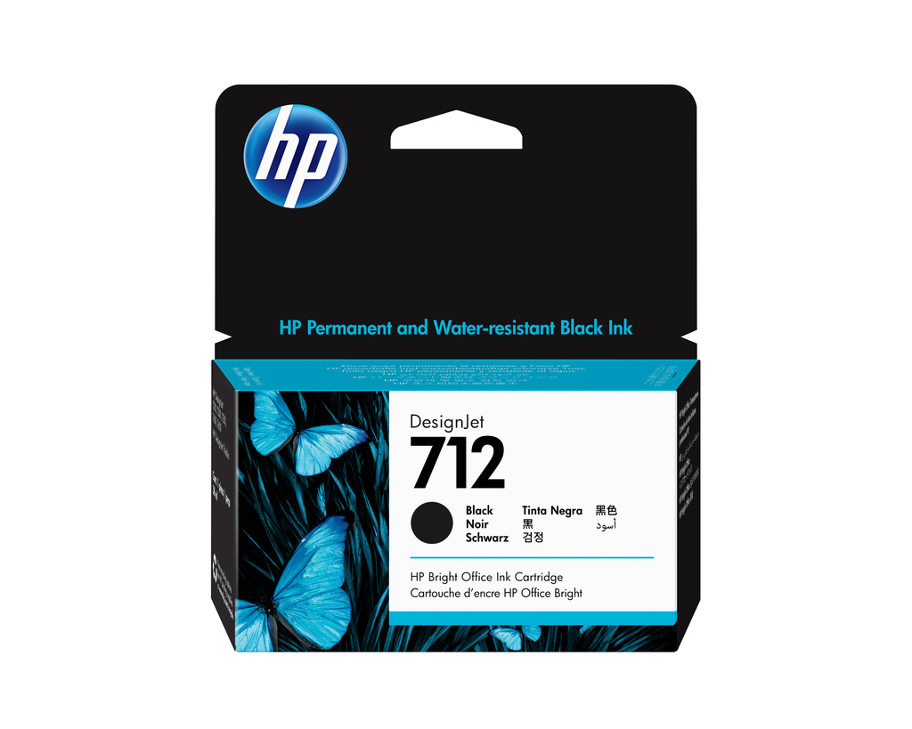 [3ED70A] HP 712 / 3ED70A black ink cartridge, 38 ml