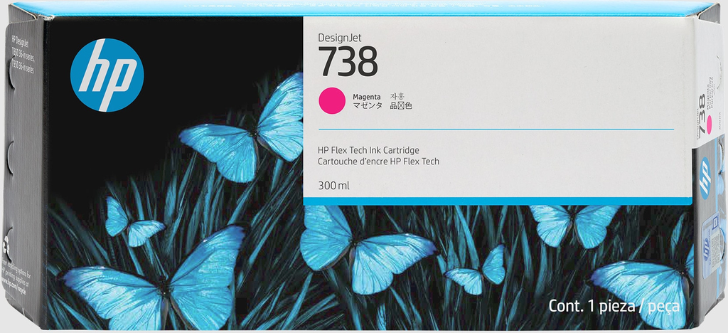 HP 738 / 676M7A magenta ink cartridge, 300 ml