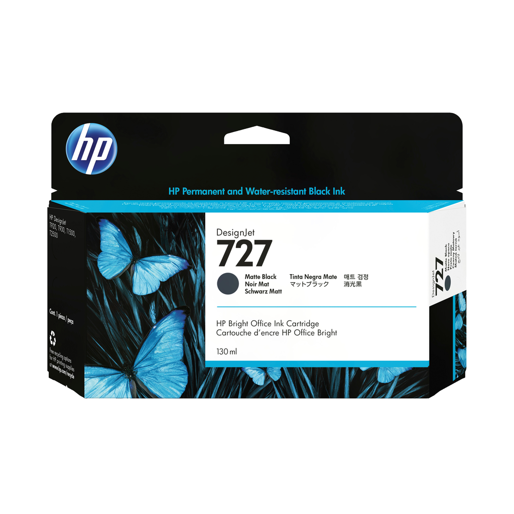HP 727 / B3P22A black ink cartridge, 130 ml