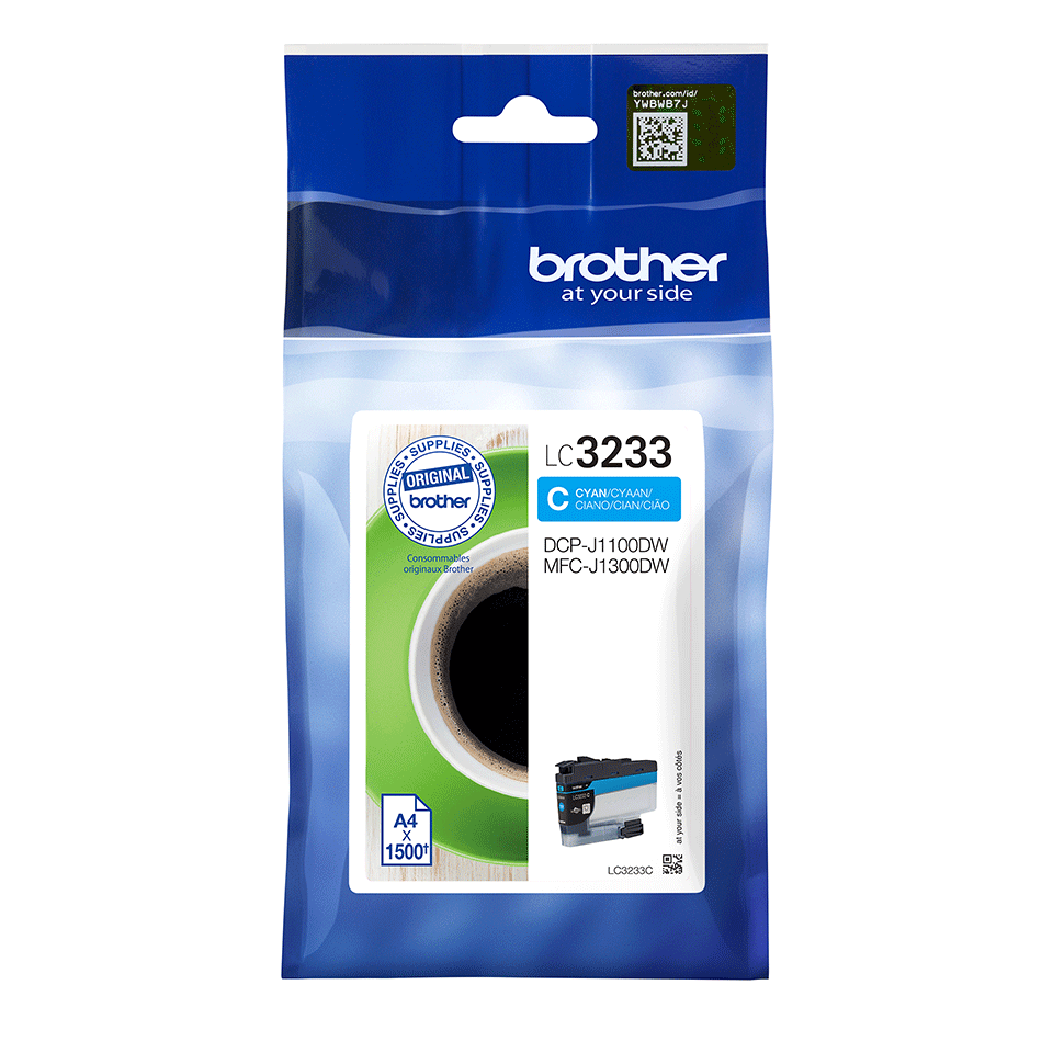 [LC3233C] Cartouche d'encre Brother LC-3233C / LC3233C cyan, 1 500 pages