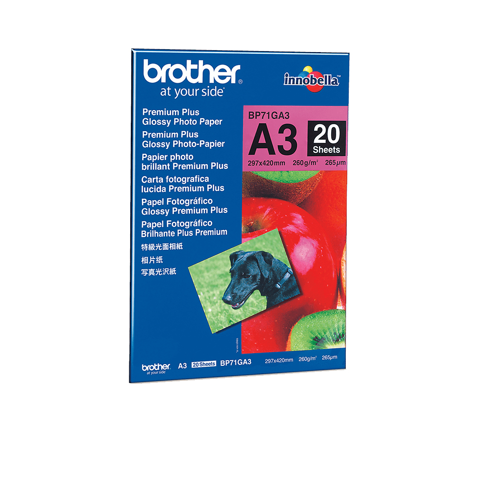 Brother BP71GA3 glossy photo paper A3, 20 sheets, 260 g/m²