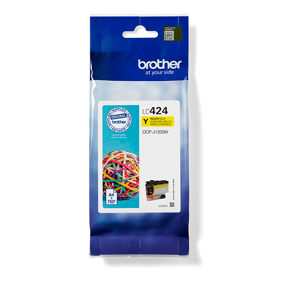 Cartouche d'encre Brother LC-424Y / LC424Y jaune, 750 pages
