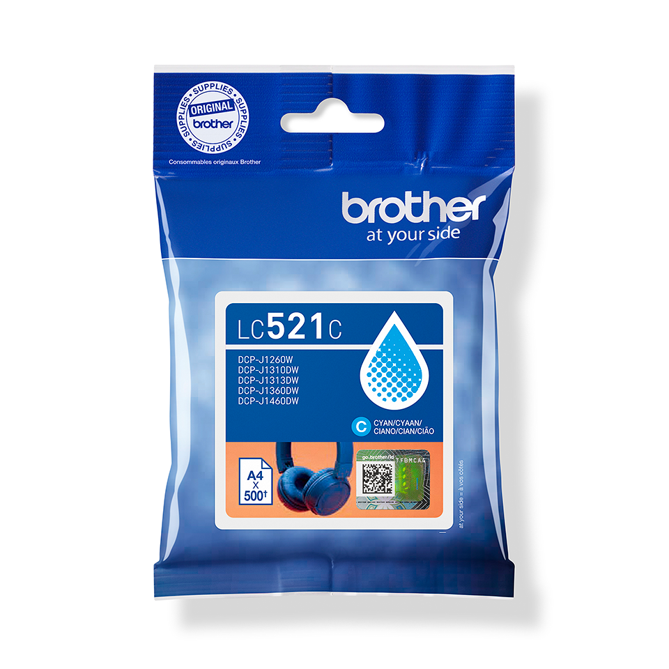 Cartouche d'encre Brother LC-521C / LC521C cyan, 500 pages