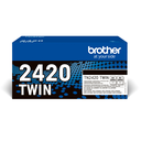 Pack 2 toners Brother TN-2420TWIN / TN2420TWIN noir XL, 2 x 3 000 pages