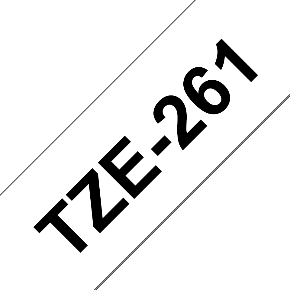 Brother Schriftband laminiert TZe-261 / TZE261, schwarz auf weiß, 36 mm x 8 m