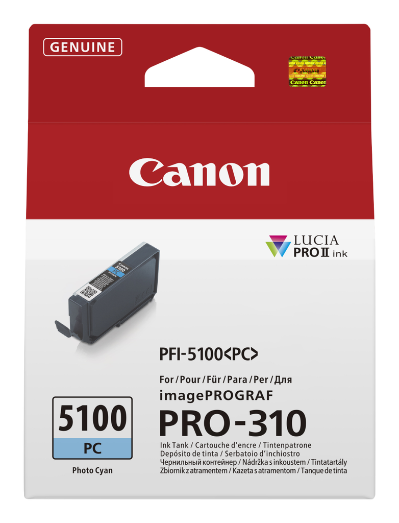 Canon PFI-5100 PC / 6956C001 photo cyan ink cartridge, 144 ml