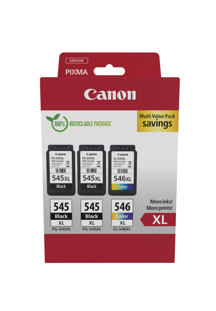 Multipack Tintenpatronen Canon PG-545XL/CL-546XL / 8286B013, 4 Farben XL