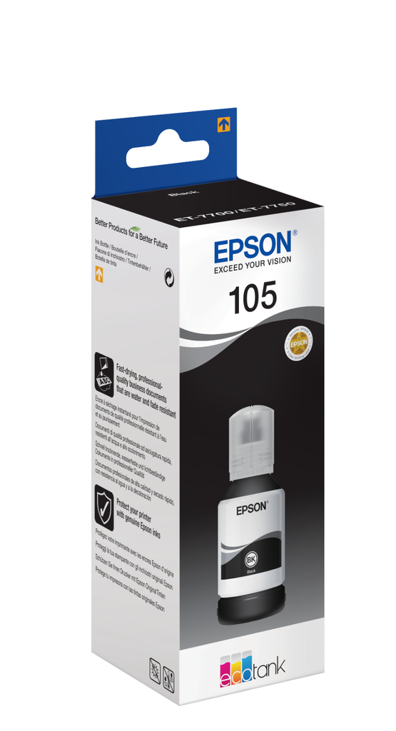 [C13T00Q140] Tintenflasche Epson 105 / C13T00Q140 Schwarz, 140 ml