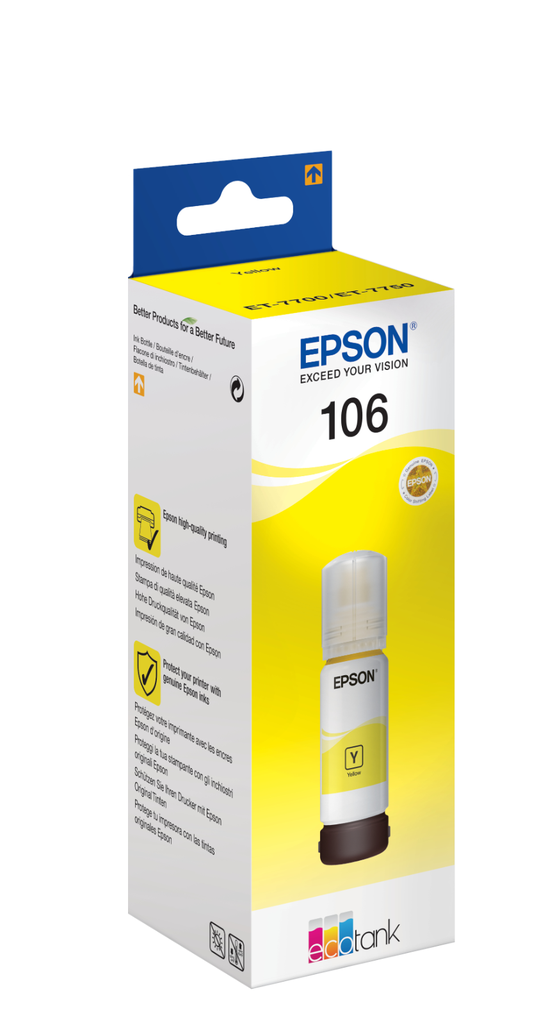 [C13T00R440] Bouteille d'encre Epson 106 / C13T00R440 jaune, 70 ml