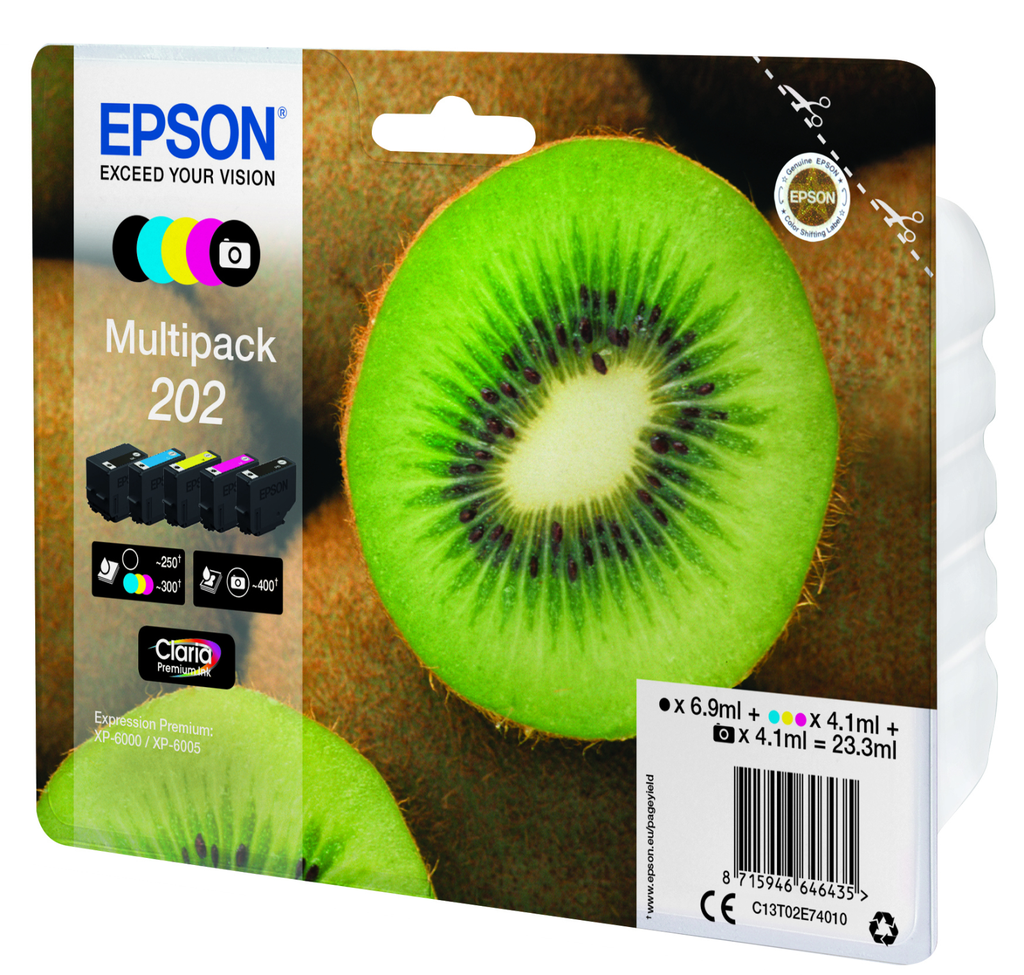 [C13T02E74010] Cartouche d'encre Epson 202 / C13T02E74010 4 couleurs, 41 ml