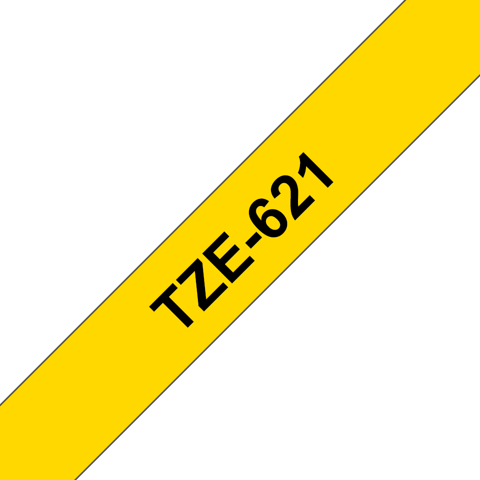 [TZE621] Brother TZe-621 / TZE621 laminated tape, black on yellow, 9 mm x 8 m