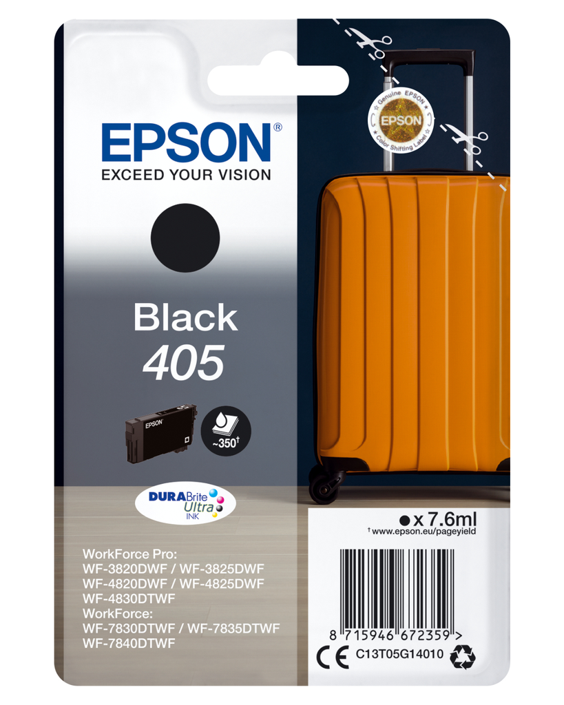 Epson 405 / C13T05G14010 black ink cartridge, 76 ml