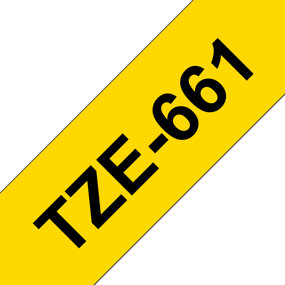 Brother TZe-661 / TZE661 laminated tape, black on yellow, 36 mm x 8 m