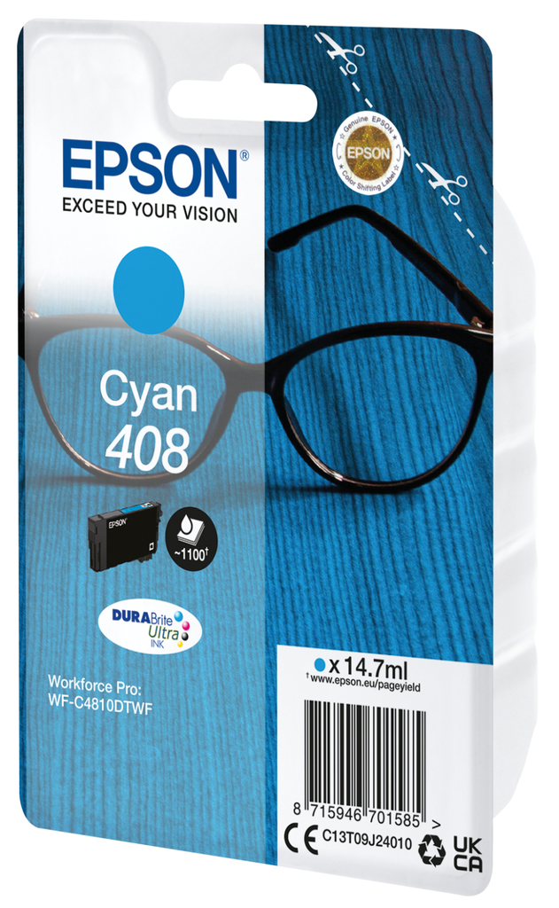 Epson C13T09J24010 cyan ink cartridge, 1,100 pages