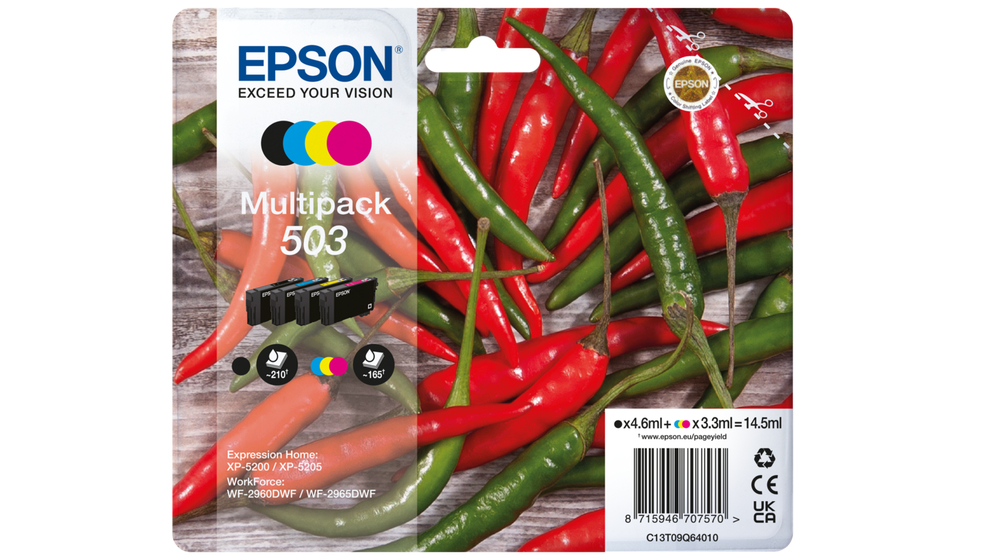 [C13T09Q64010] Cartouche d'encre Epson 503 / C13T09Q64010 4 couleurs, 210 pages