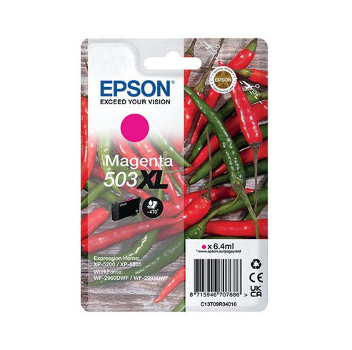 Tintenpatrone Epson 503XL / C13T09R34010 Magenta XL, 470 Seiten