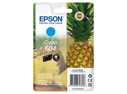 Cartouche d'encre Epson T10G24 / C13T10G24010 cyan, 130 pages
