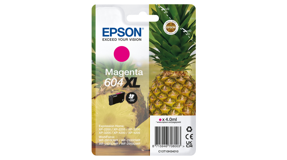 Tintenpatrone Epson 604XL / C13T10H34010 Magenta XL, 350 Seiten