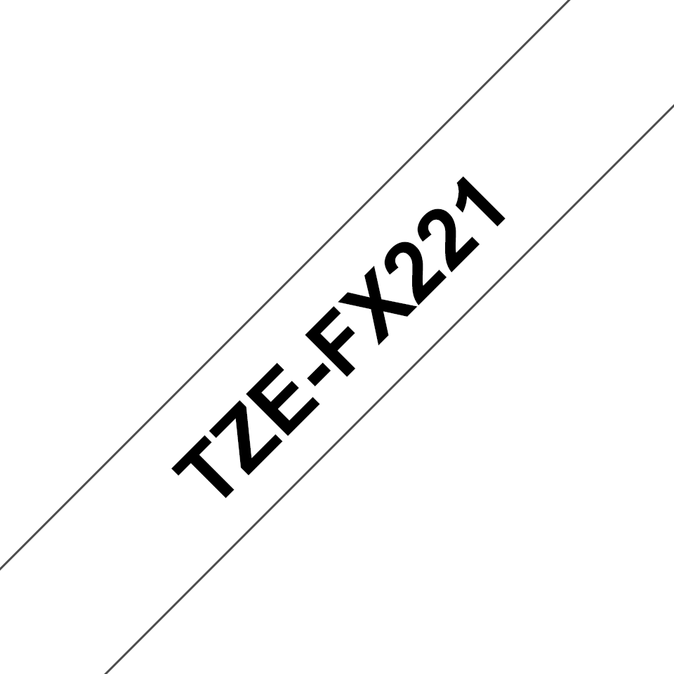 Brother Flexi-Tape TZe-FX221 / TZEFX221, schwarz auf weiß, 9 mm x 8 m
