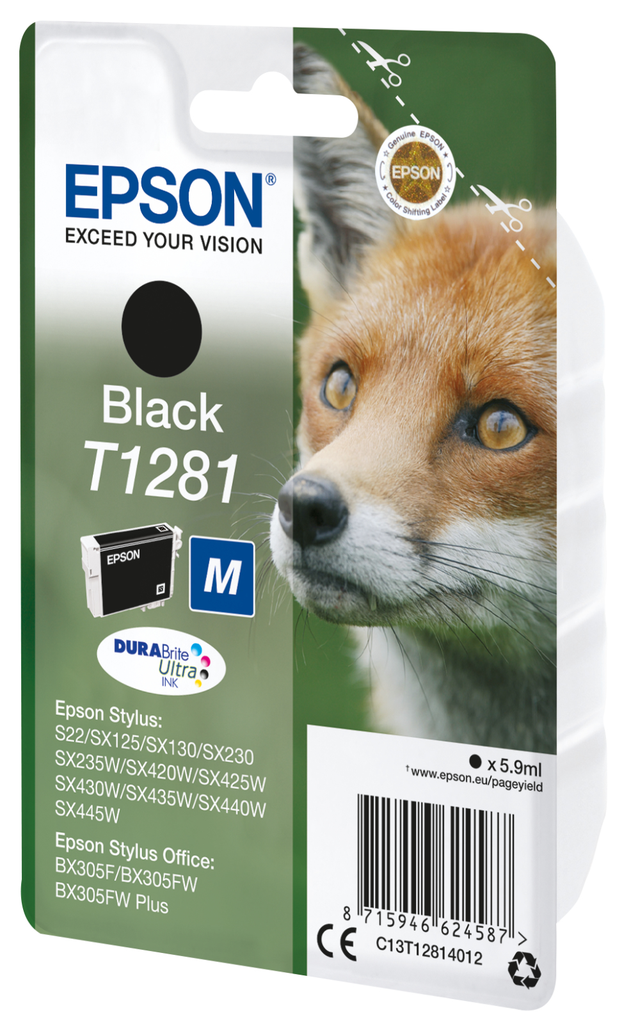 [C13T12814012] Cartouche d'encre Epson T1281 / C13T12814012 noire, 185 pages