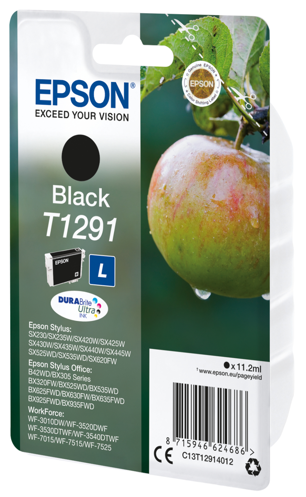 Tintenpatrone Epson T1291 / C13T12914012 Schwarz, 385 Seiten