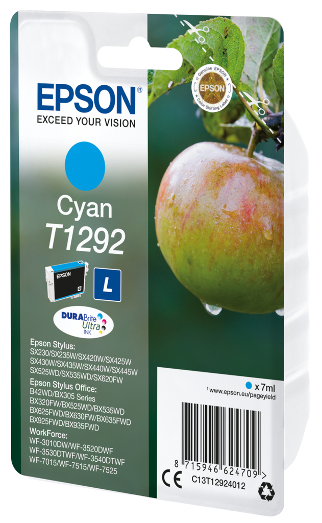 [C13T12924012] Epson T1292 / C13T12924012 cyan ink cartridge, 474 pages
