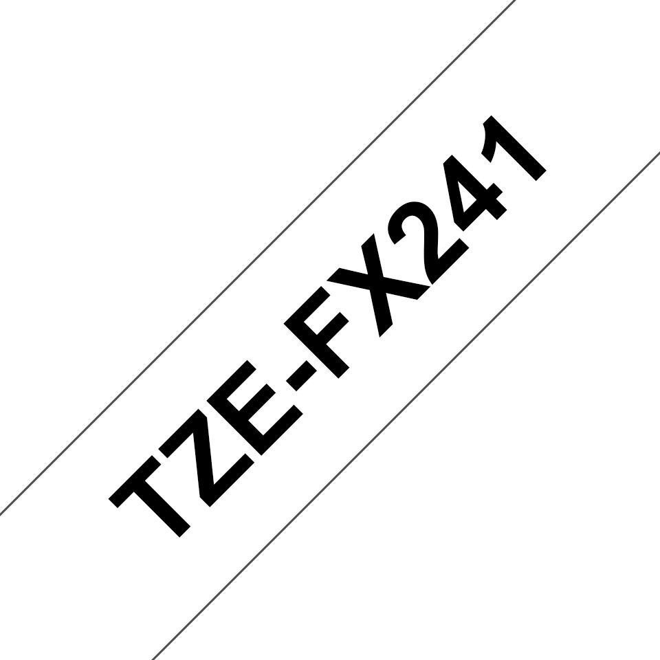 [TZEFX241] Ruban flexible Brother TZe-FX241 / TZEFX241, noir sur blanc, 18 mm x 8 m