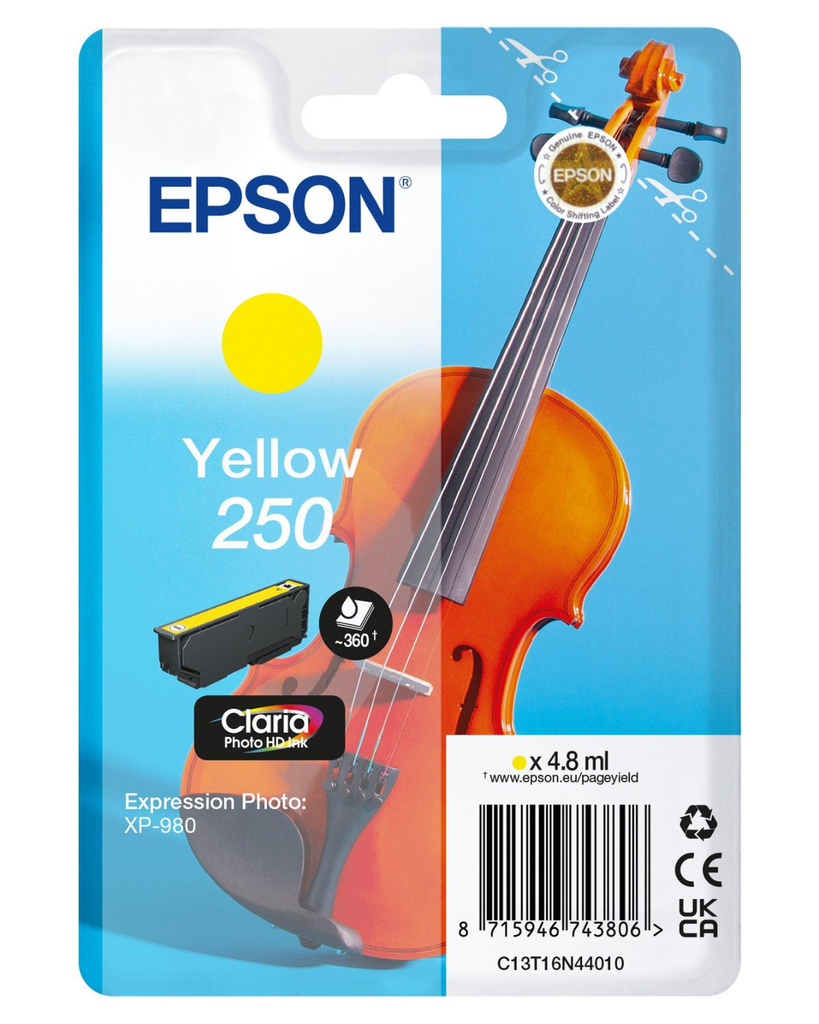 [C13T16N44010] Cartouche d'encre Epson 250 / C13T16N44010 jaune, 48 ml