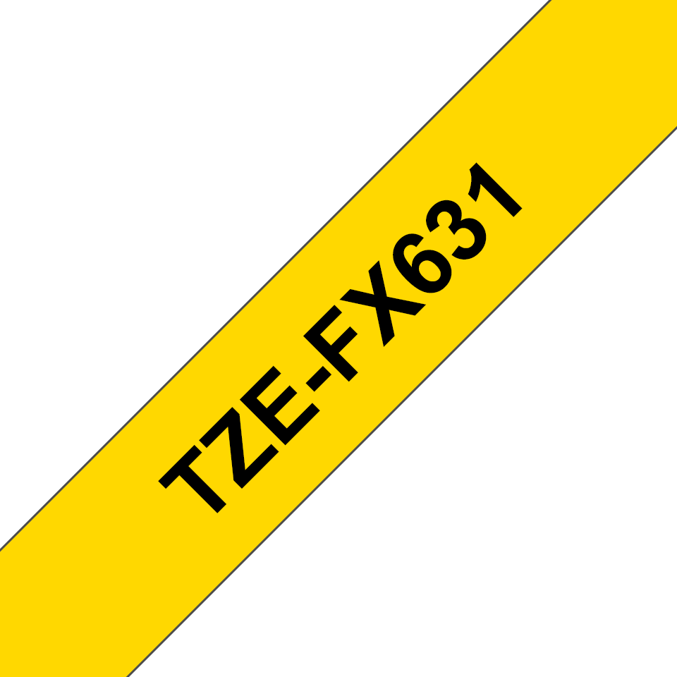 [TZEFX631] Brother TZe-FX631 / TZEFX631 flexible id tape, black on yellow, 12 mm x 8 m