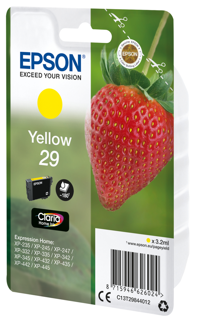 Tintenpatrone Epson 29 / C13T29844012 Gelb, 180 Seiten